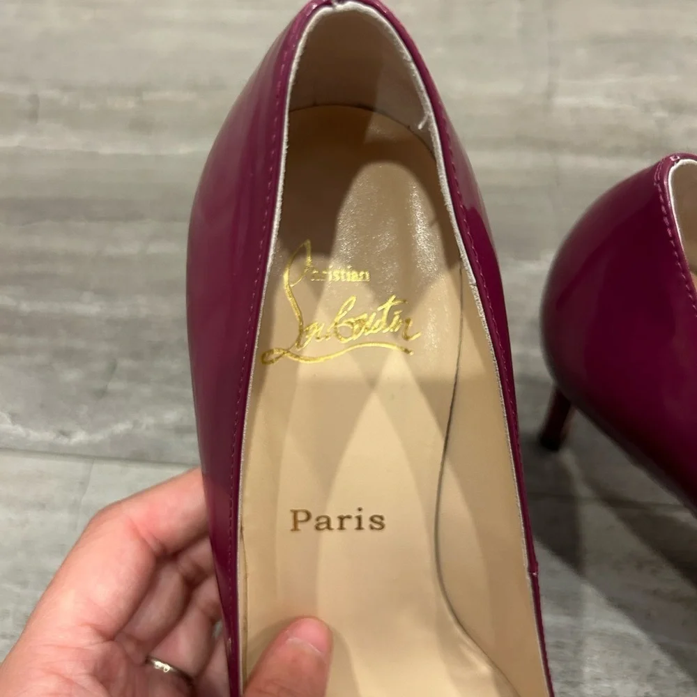 Christian Louboutin Purple Patent Leather Heels Women Size 39.5 Pre-Owned‎ - Picture 5 of 7